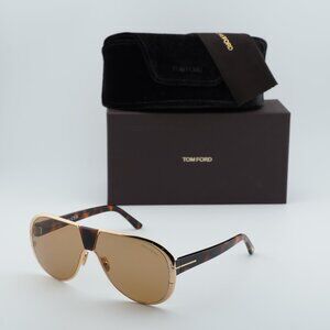 Tom Ford Vincenzo FT1072 30E Aviator Sunglasses - Gold/Havana/Brown
